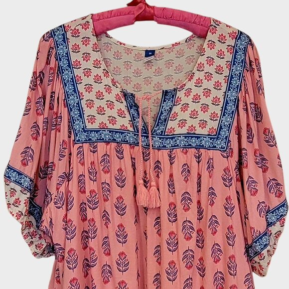 Old Navy Plus Size Peasant Babydoll Swing Dress with Puff Sleeves and Pockets - Picture 5 of 13